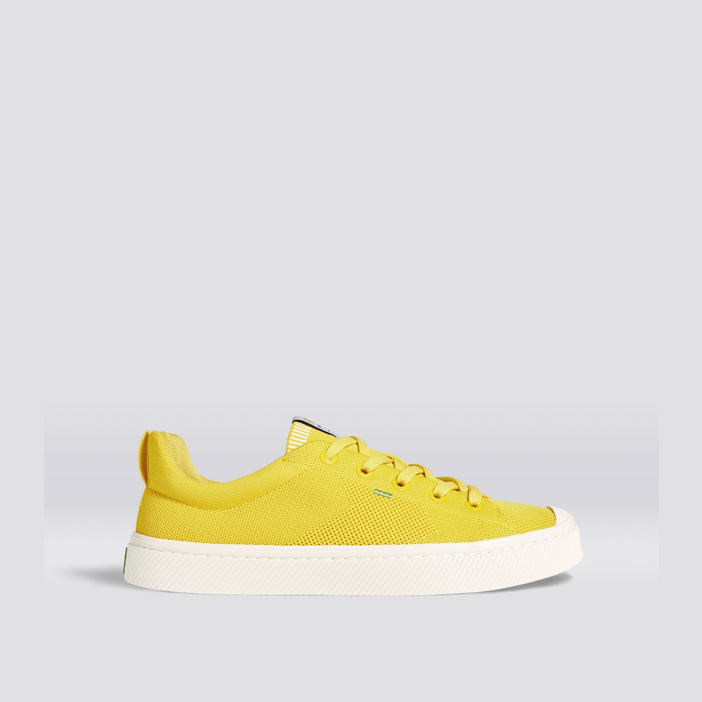 IBI Cariuma Low Top Bamboo Weave Knit Vegan Jaune Homme | VMT-6616917